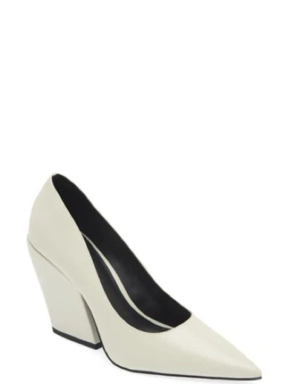 Rebecca Minkoff White Pointed Toe Block Heel Pump